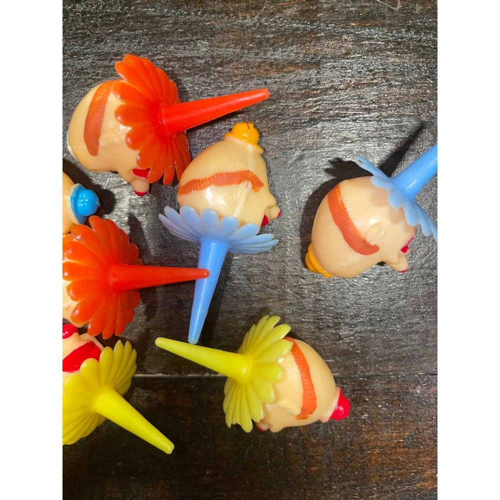 Vintage Clown Face Cupcake Picks Cake Toppers‎ 10 Piece Set Party Favors